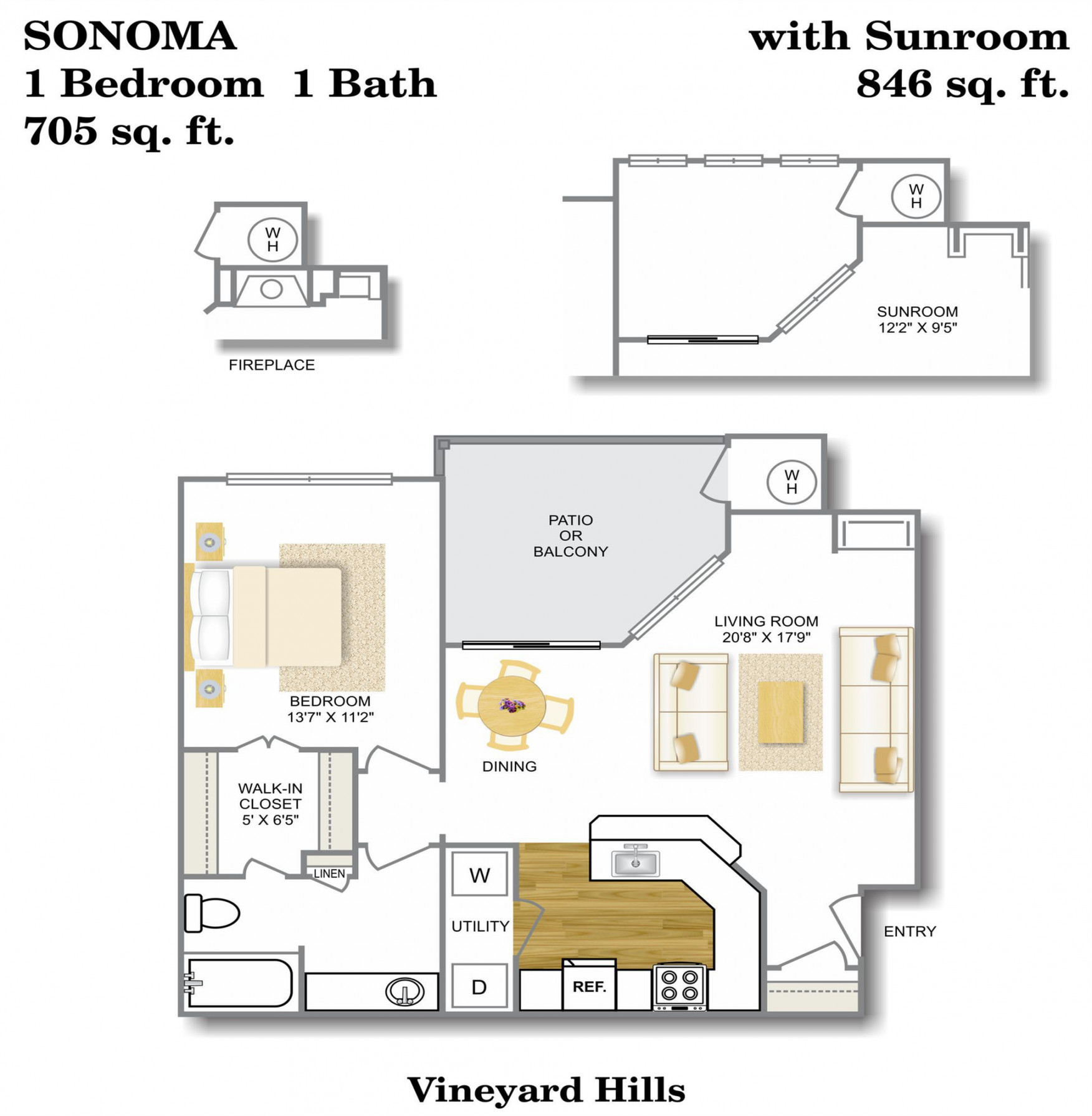 A Sonoma   Bed Apartment  Vineyard Hills Apartments