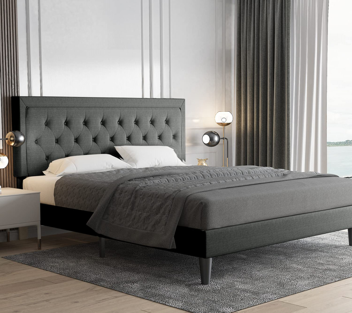Gray Queen Bed Frame