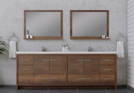 Alya Bath Sortino  Inch Double Bathroom Vanity, Rosewood