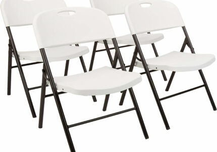 Amazon Basics Set of  Folding Plastic Chair White  lbs