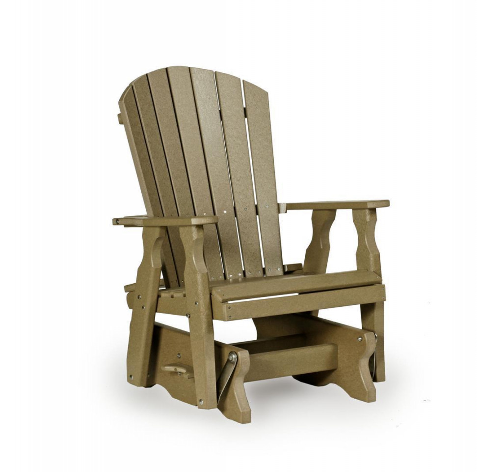 Amish Fan-Back Single Poly Lumber Patio Glider Chair