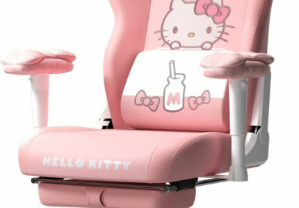AutoFull Hello Kitty Rosa Gaming-Stuhl Ergonomischer Schreibtisch