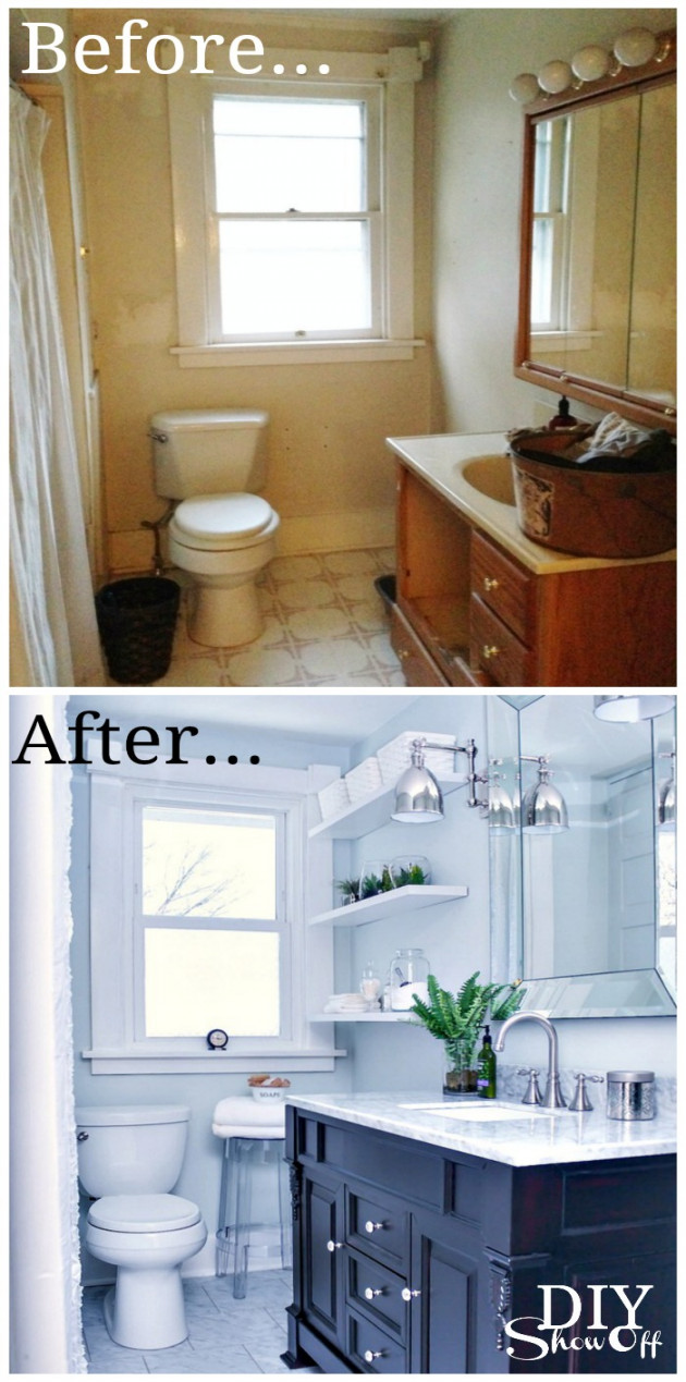 Bathroom Before and After - DIY Show Off ™ - DIY Decorating and