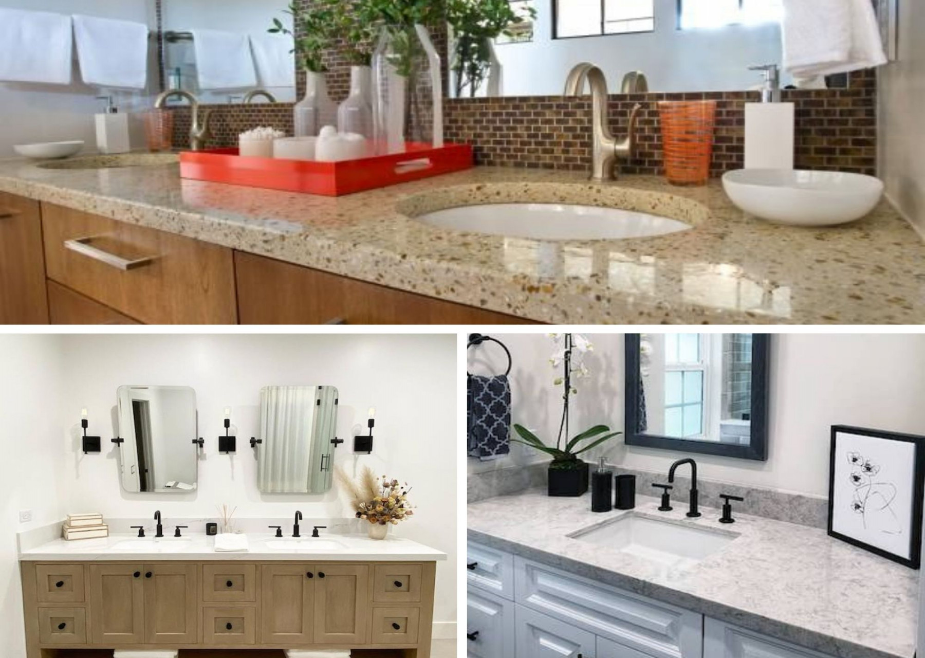 Bathroom Countertops: Granite, Quartz, Marble, Quartzite