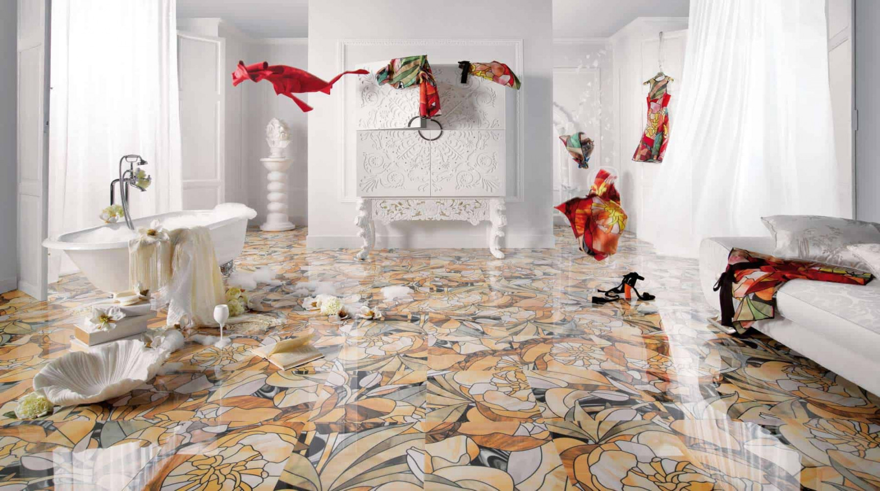 Beautiful Tile Flooring Ideas for Living Room, Kitchen and
