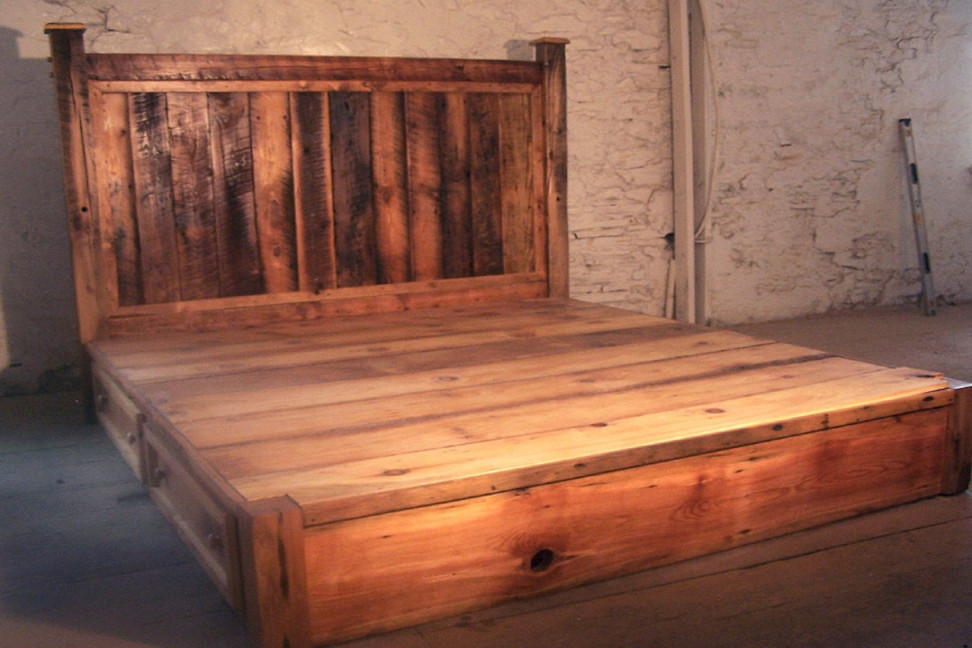 King Platform Bed Frame With Storage