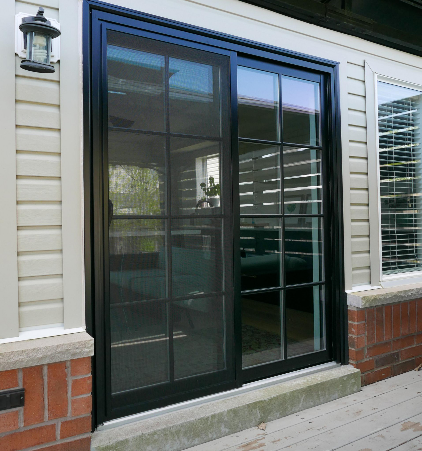 Black double sliding patio door – Whitby  Fieldstone Windows