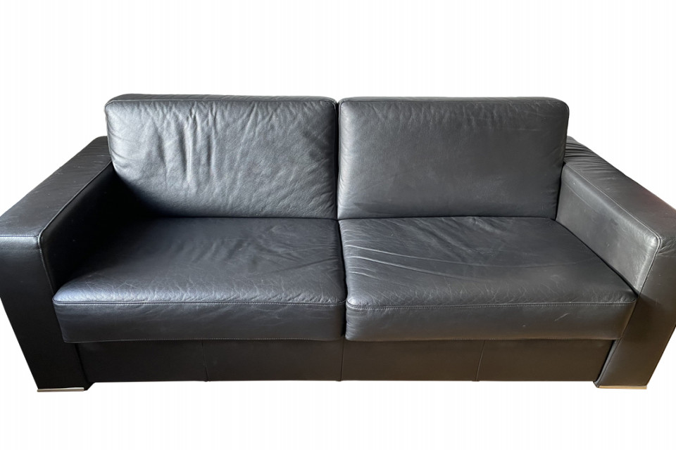Black -Seat Leather Bed Sofa