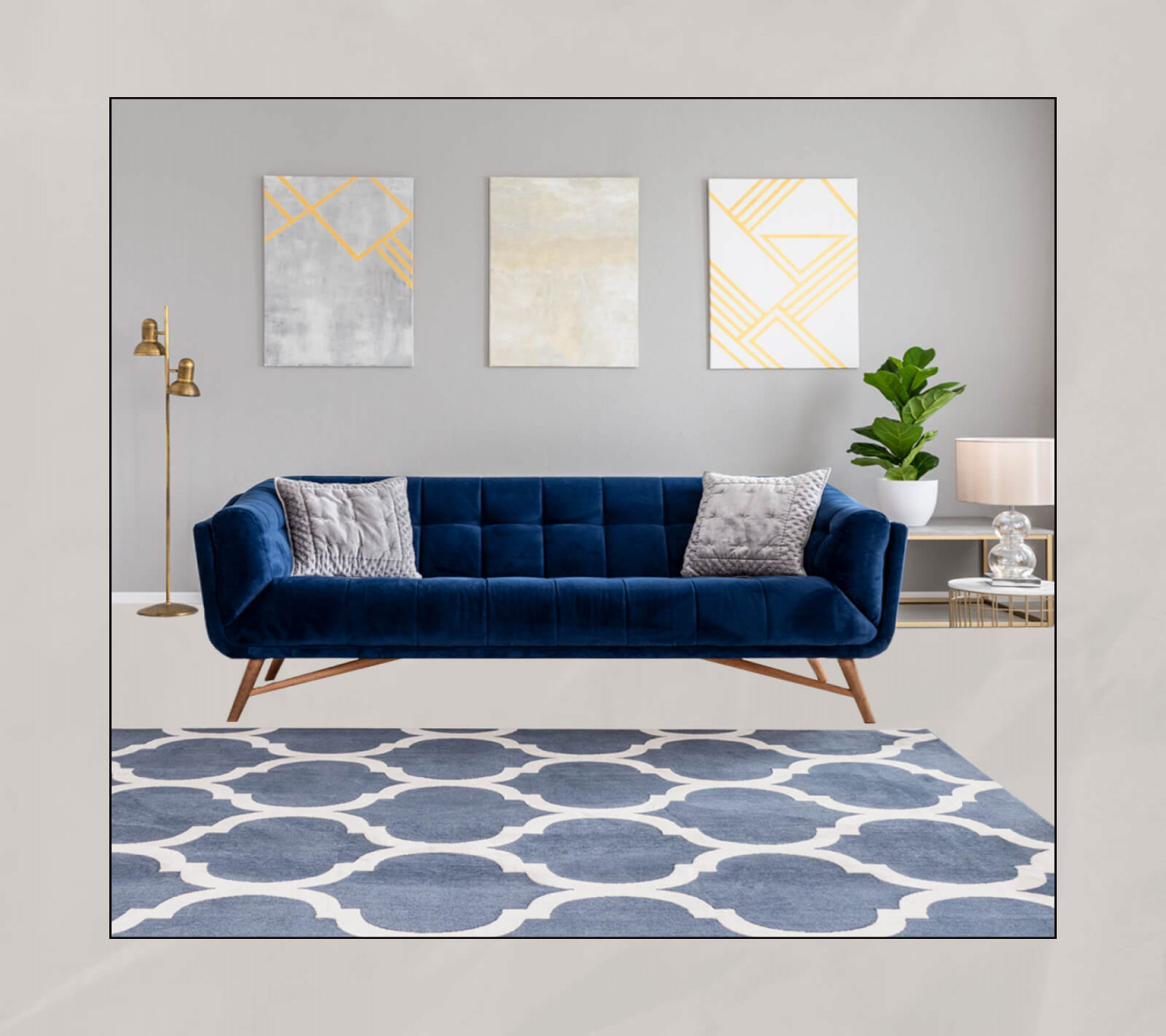 Blue Couch Living Room Ideas:  Ways to Style a Blue Couch from