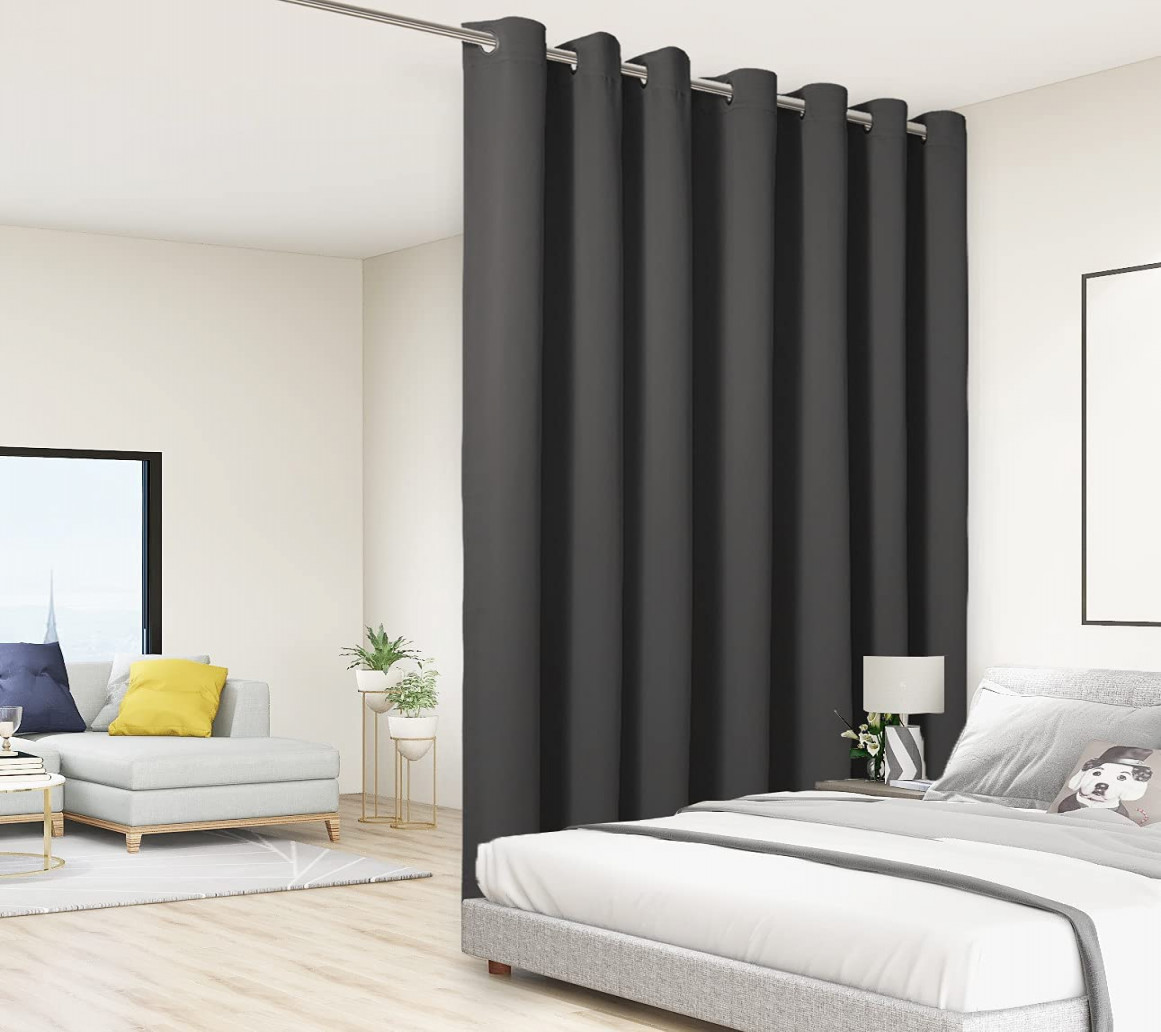 BONZER Room Divider Curtain Total Privacy Screen Wall Through Heat  Insulated Soundproof Extra Wide Blackout Curtains for Bedroom Living Room   Panel