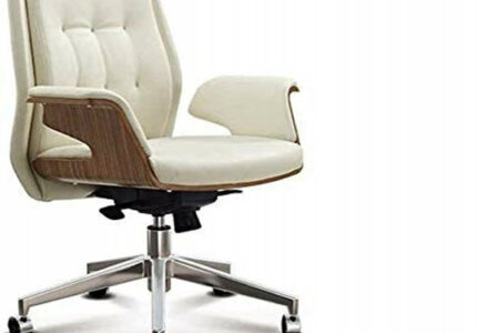 Boss Office Chair Computer Chair Solid Leather Office Chairs Comfortable  Ergonomic Executive Chair Meeting Room Manager Work Chair (Colour : White)