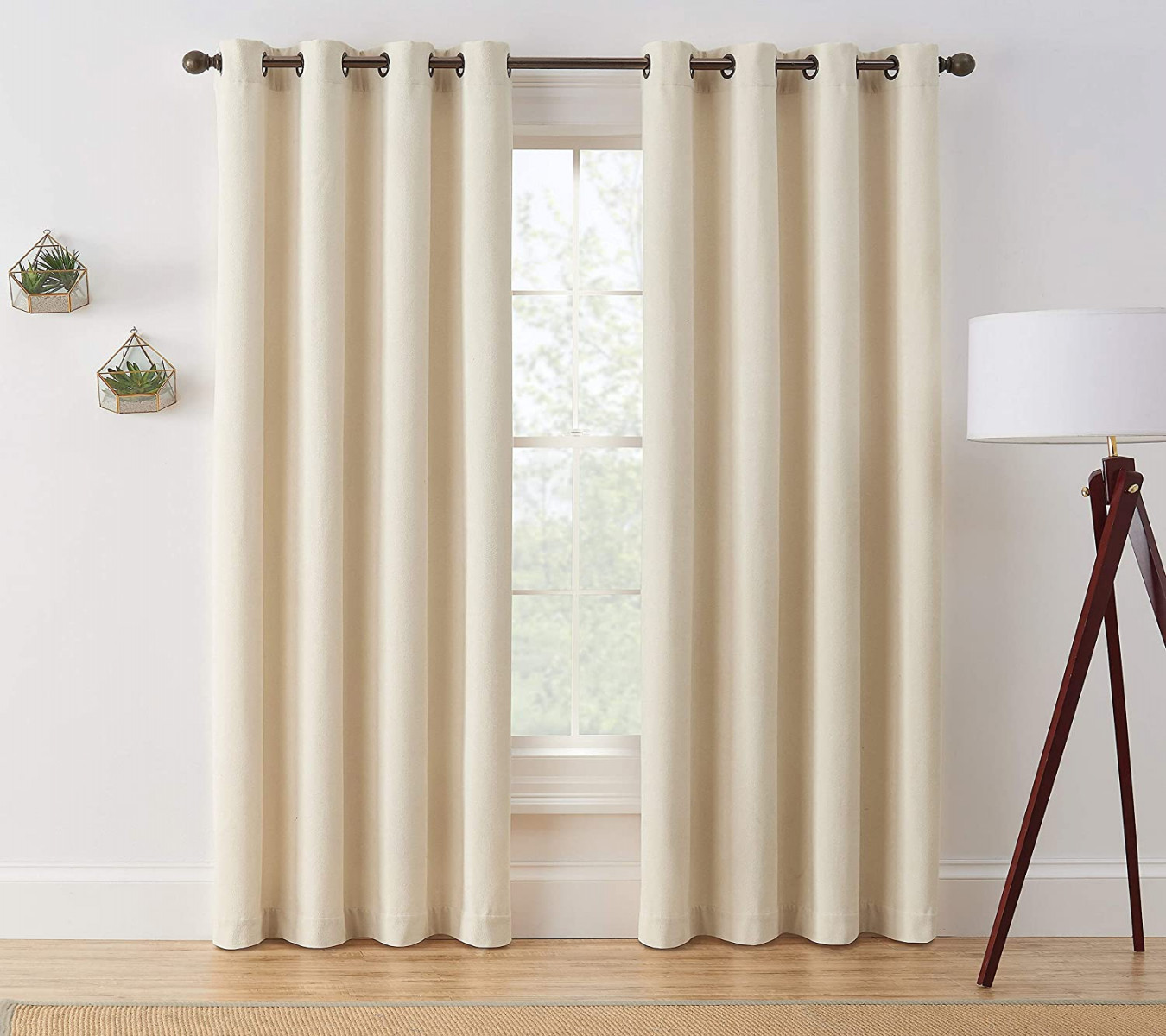 Brookstone Marco Mid Century Modern Blackout Curtains with Lining for  Bedroom " x " - Ivory