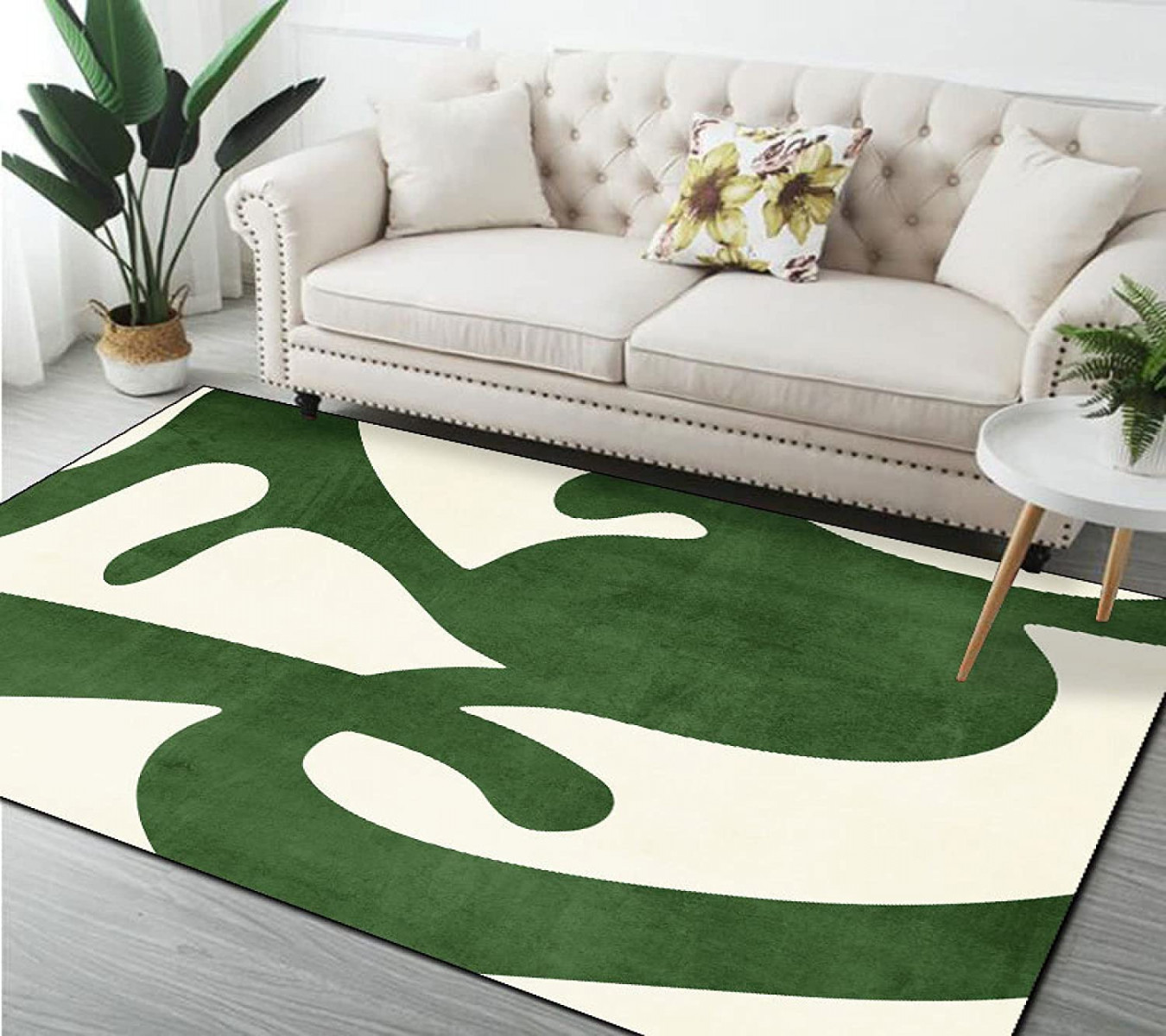 Carpet living room rugs versatile geometric plain retro green