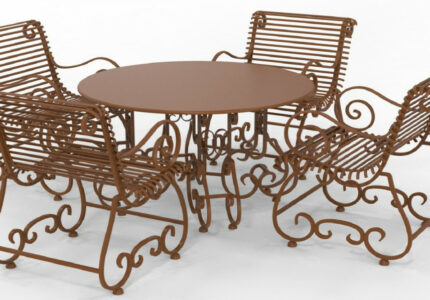 Casa Padrino Art Nouveau Wrought Iron Garden Furniture Set