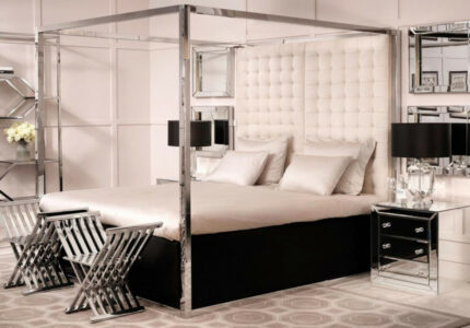 Casa Padrino luxury bed frame with headboard natural color  x