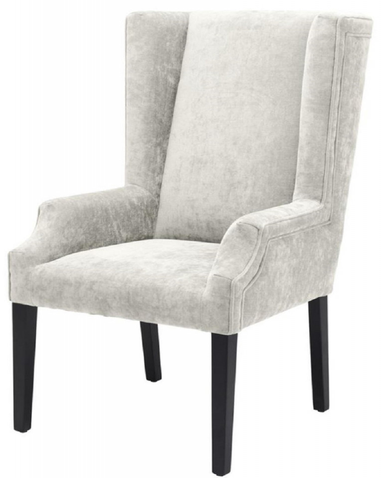 Casa Padrino Luxury Dining Chair Light Gray / Black  x  x H