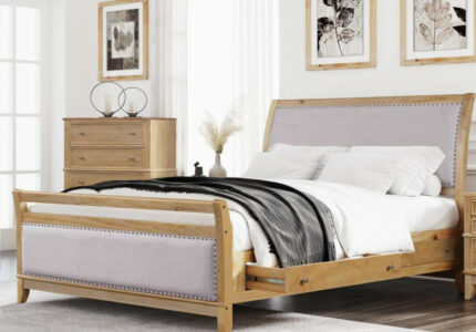 CASAINC Wood storage king bed Hazel King Contemporary Upholstered