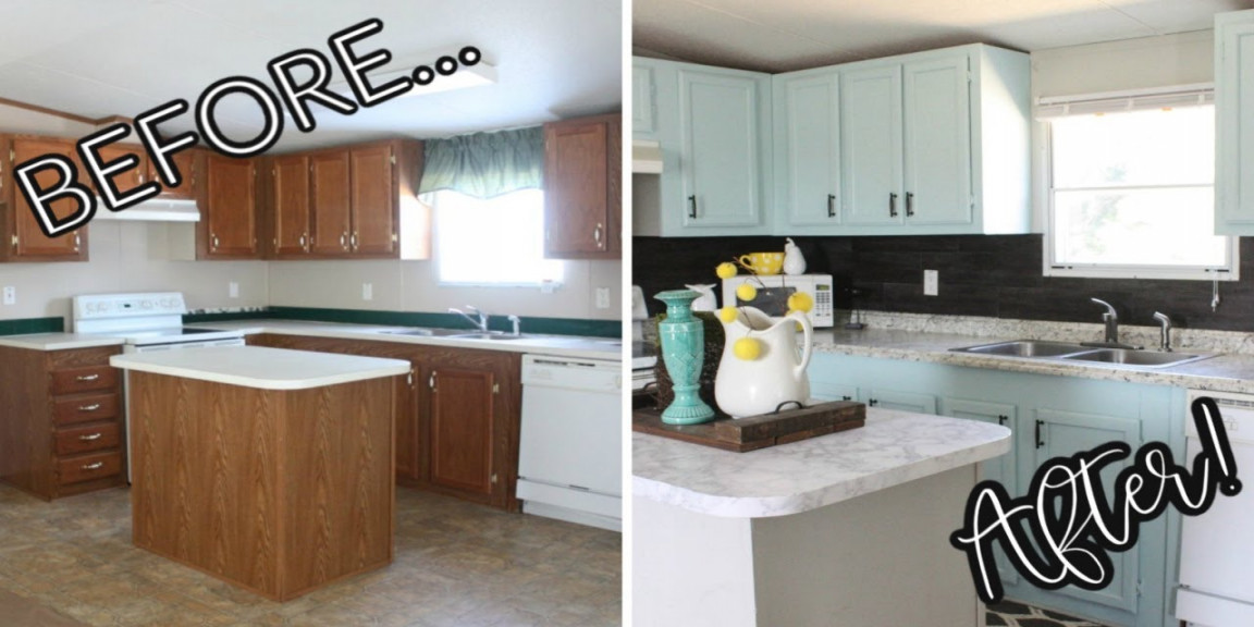 COMPLETE Mobile Home Kitchen Makeover! ONLY $!!!!