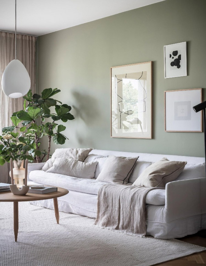 cosy and calm green living rooms in Scandi style - Your DIY Family