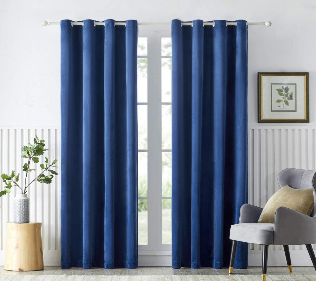 Curtains with Eyelets  x  cm Blackout Curtains Navy Blue Thermal  Curtain for Bedroom & Living Room  Pieces