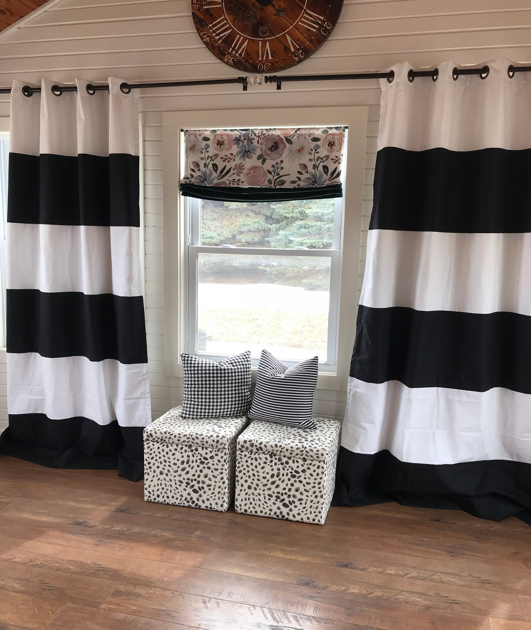 Custom Black and White Striped Curtains Stripes Color - Etsy