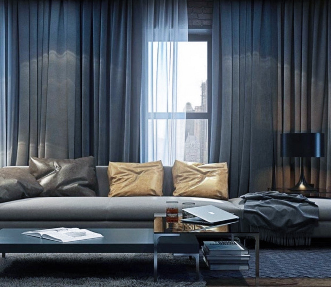 Dark Blue Grey Luxury Velvet Curtains Living Room Curtain - Etsy
