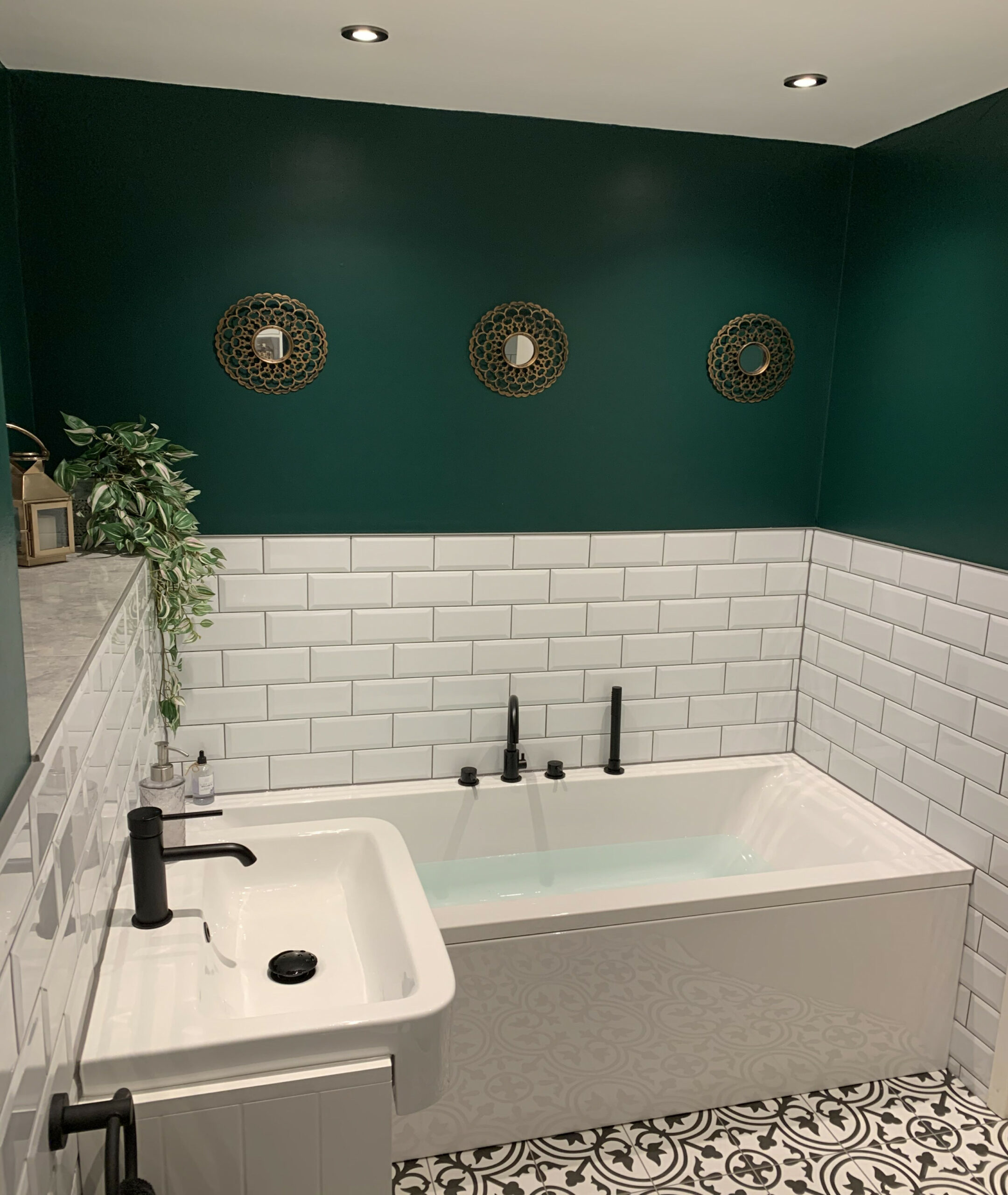 Dark green bathroom  Bathroom interior, Bathroom interior design