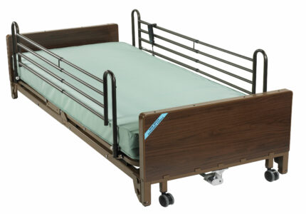 Delta Ultra Light Full Electric Low Hospital Bed with Full Rails and  Innerspring Mattress