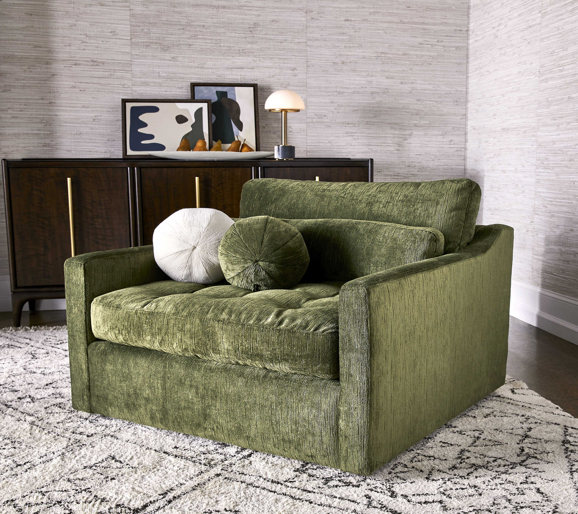 Double Martini Swivel Chair-and-a-Half  Uttermost
