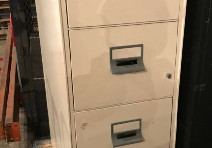-Drawer Victor Letter Size Putty Fireproof File Cabinets - Used