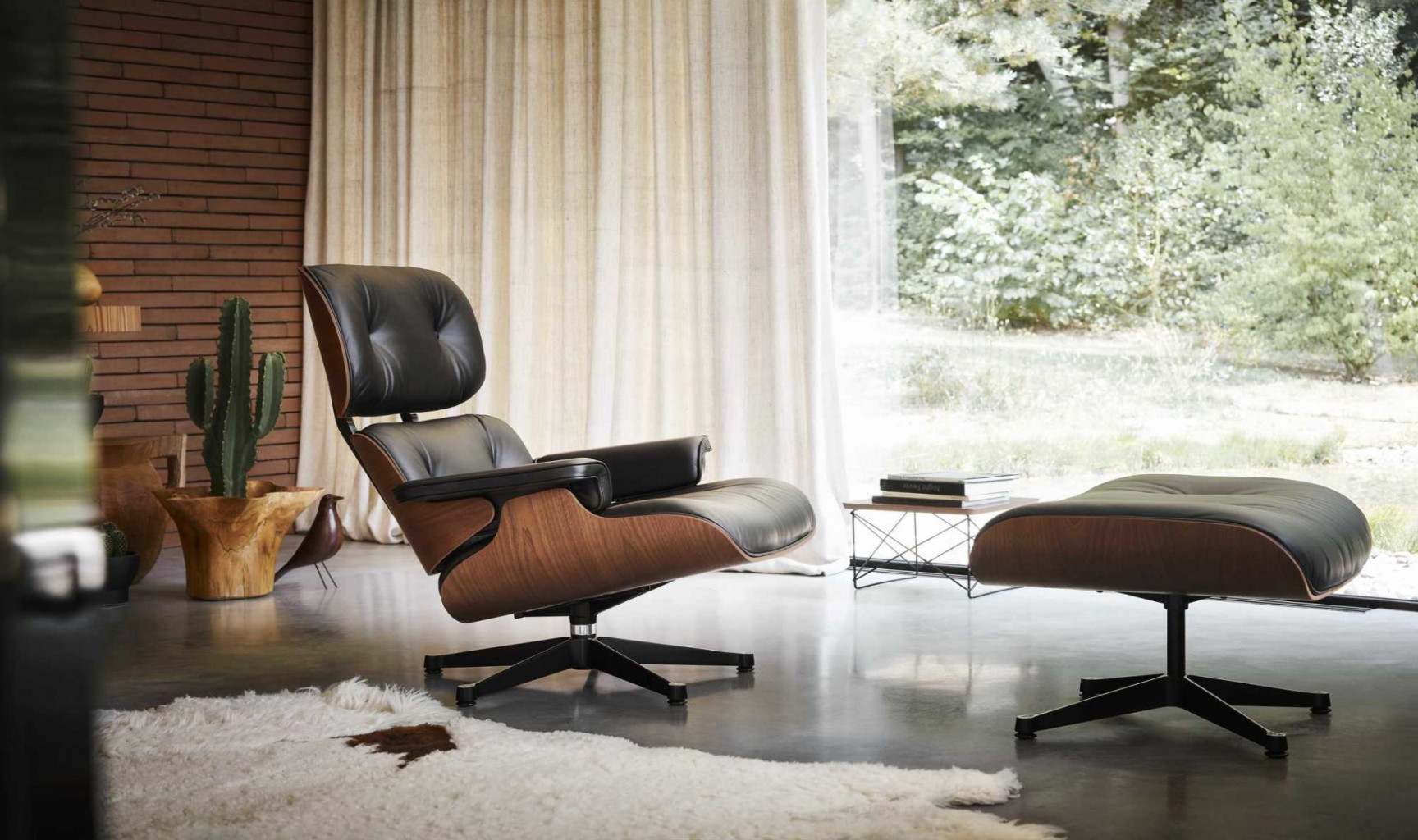 Eames Lounge Chair & Ottoman Armchair Leder Premium F / Leder Natural Vitra   VITRA