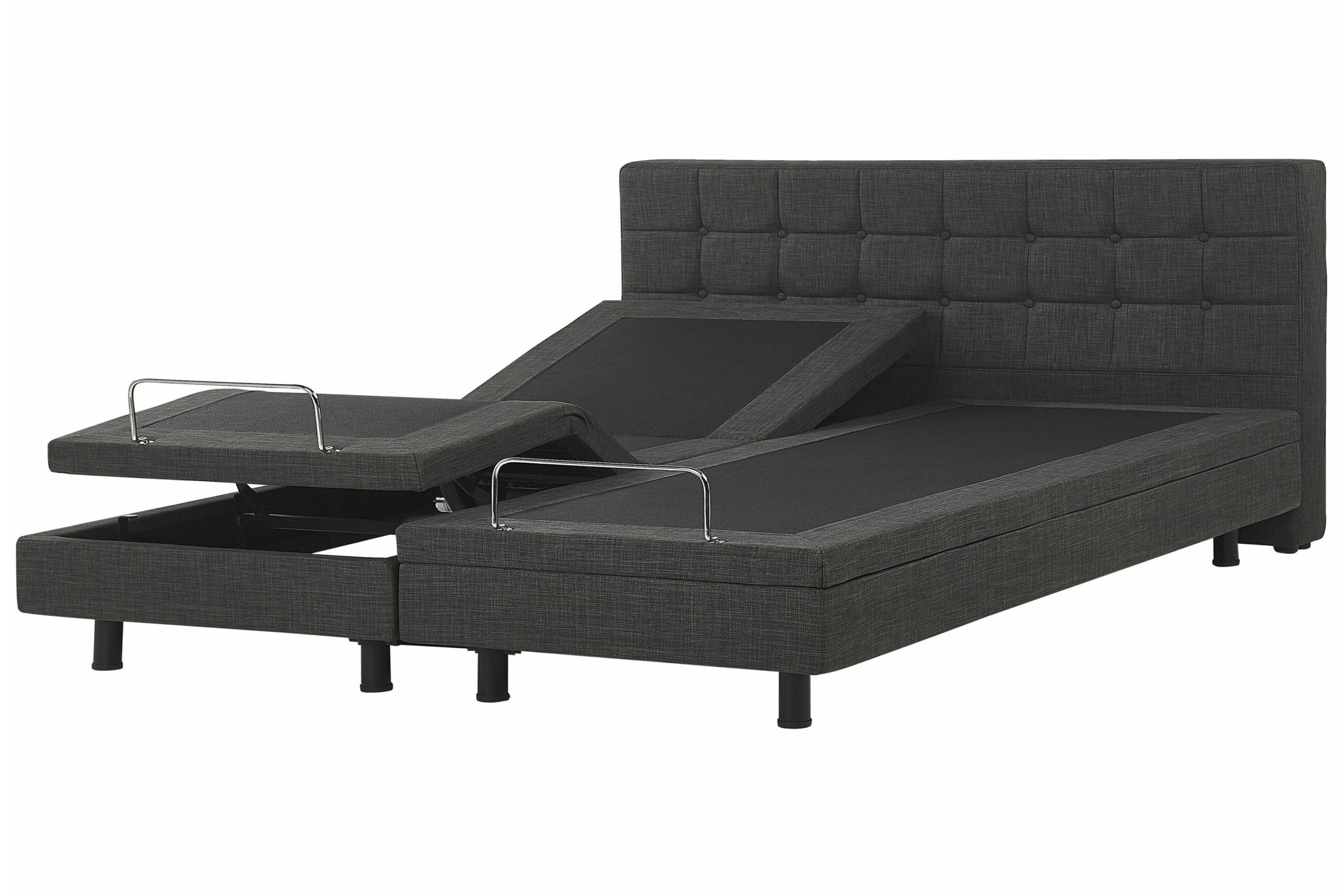 Fabric EU Super King Size Adjustable Bed Grey DUKE  Furniture