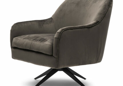 Fawcett Swivel Chair Black Leg velvet III anthracite / Rivièra Maison
