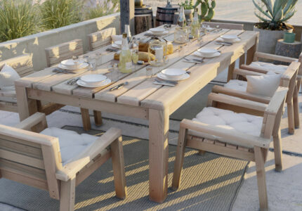 Full size outdoor dining table and  chair set DIY plans - Etsy