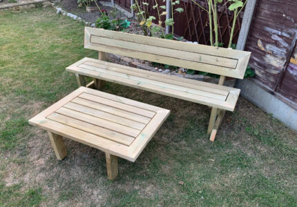 Garden outdoor patio bench with back - Etsy