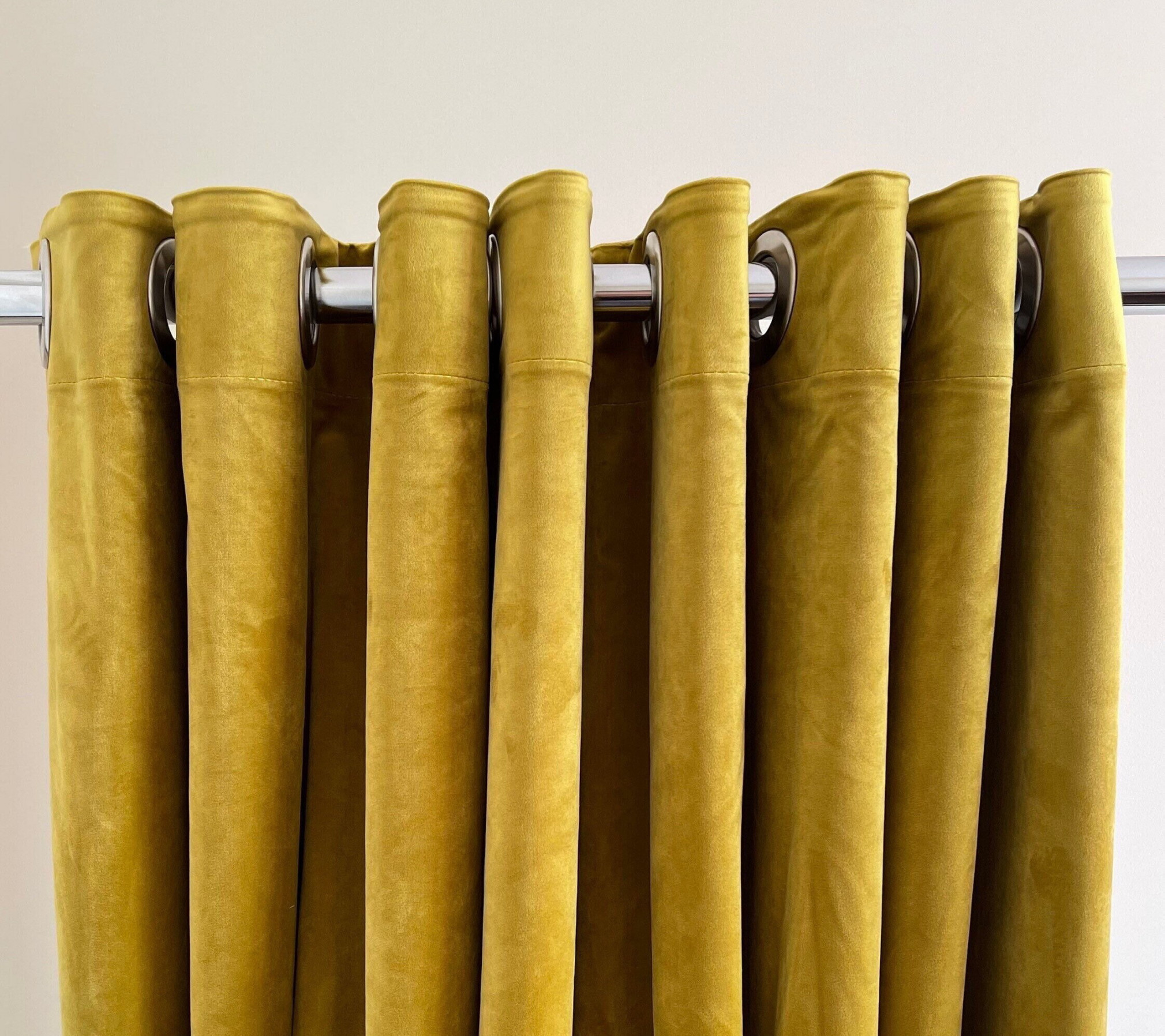 Gold Green Velvet Curtain Panel Blackout Lined Grommets Top - Etsy
