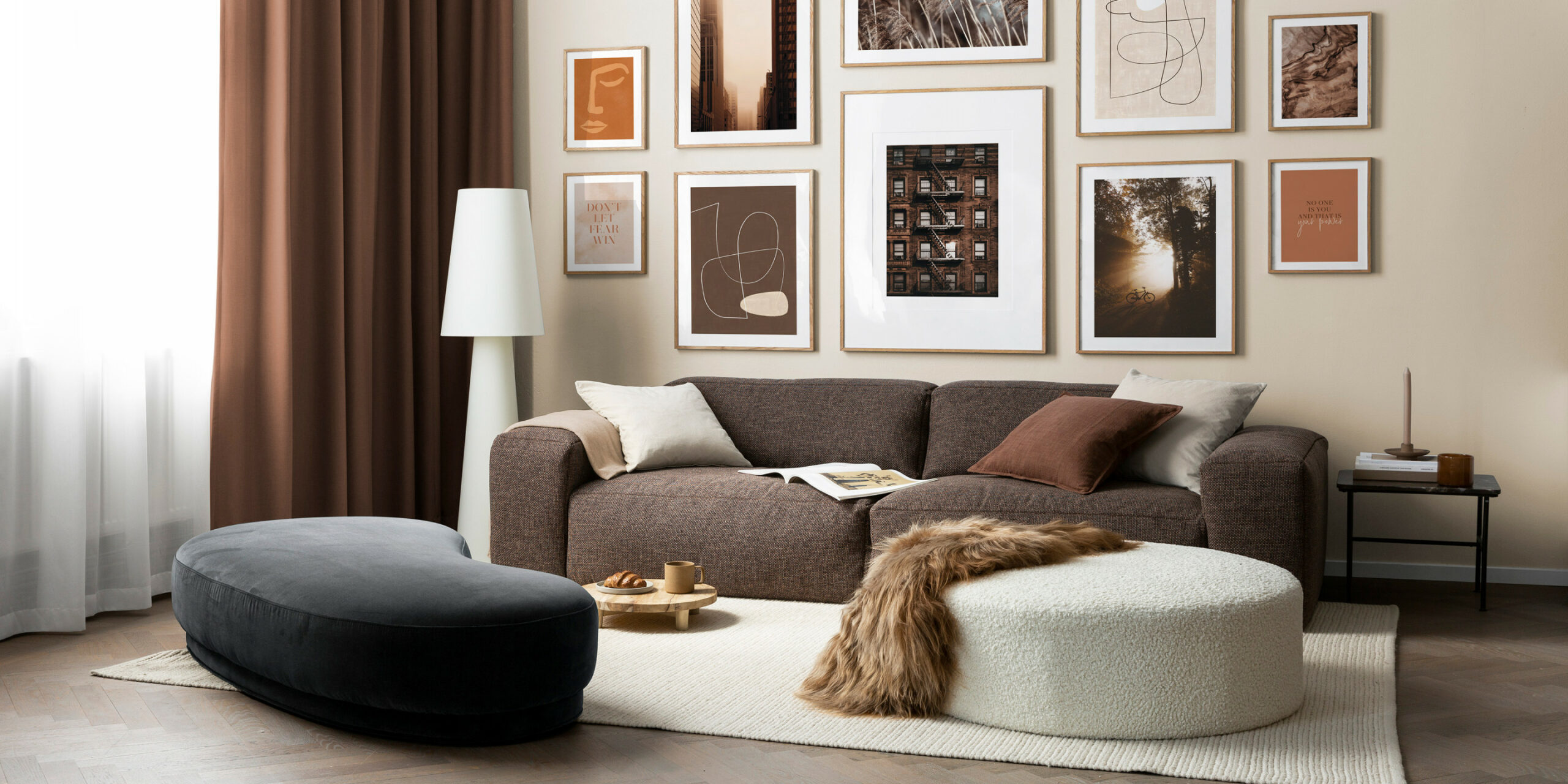 Grey And Brown Living Room