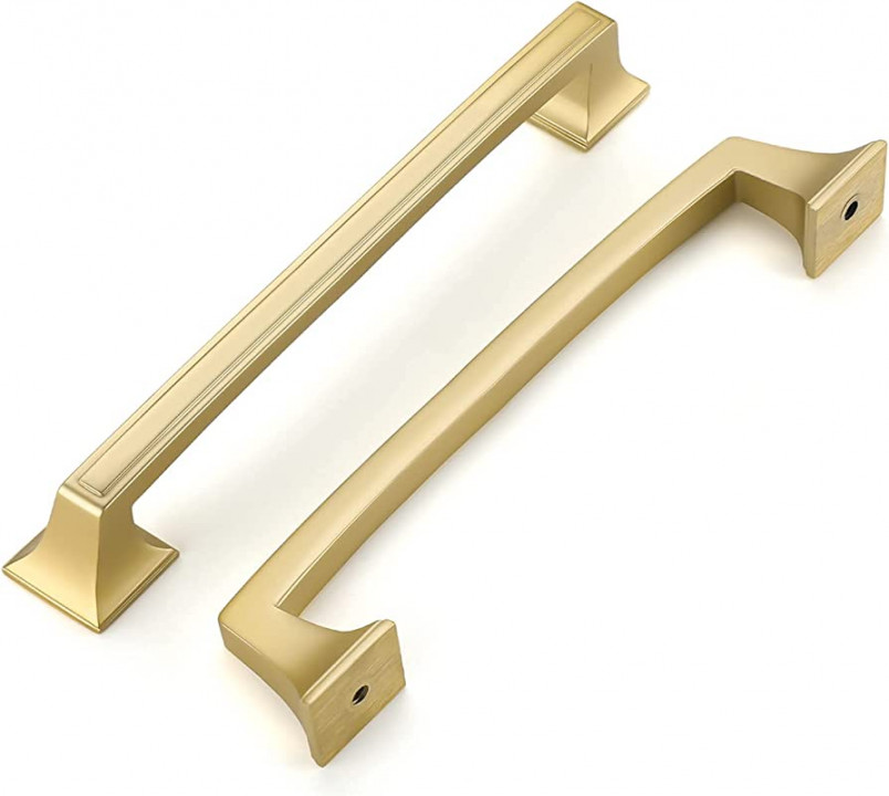 Haidms  Pack Brushed Gold Cabinet Pulls Gold Cabinet Handles,  inch Hole  Centers Matte Gold Kitchen Cabinet Handles Vintage, Square Dresser Handles