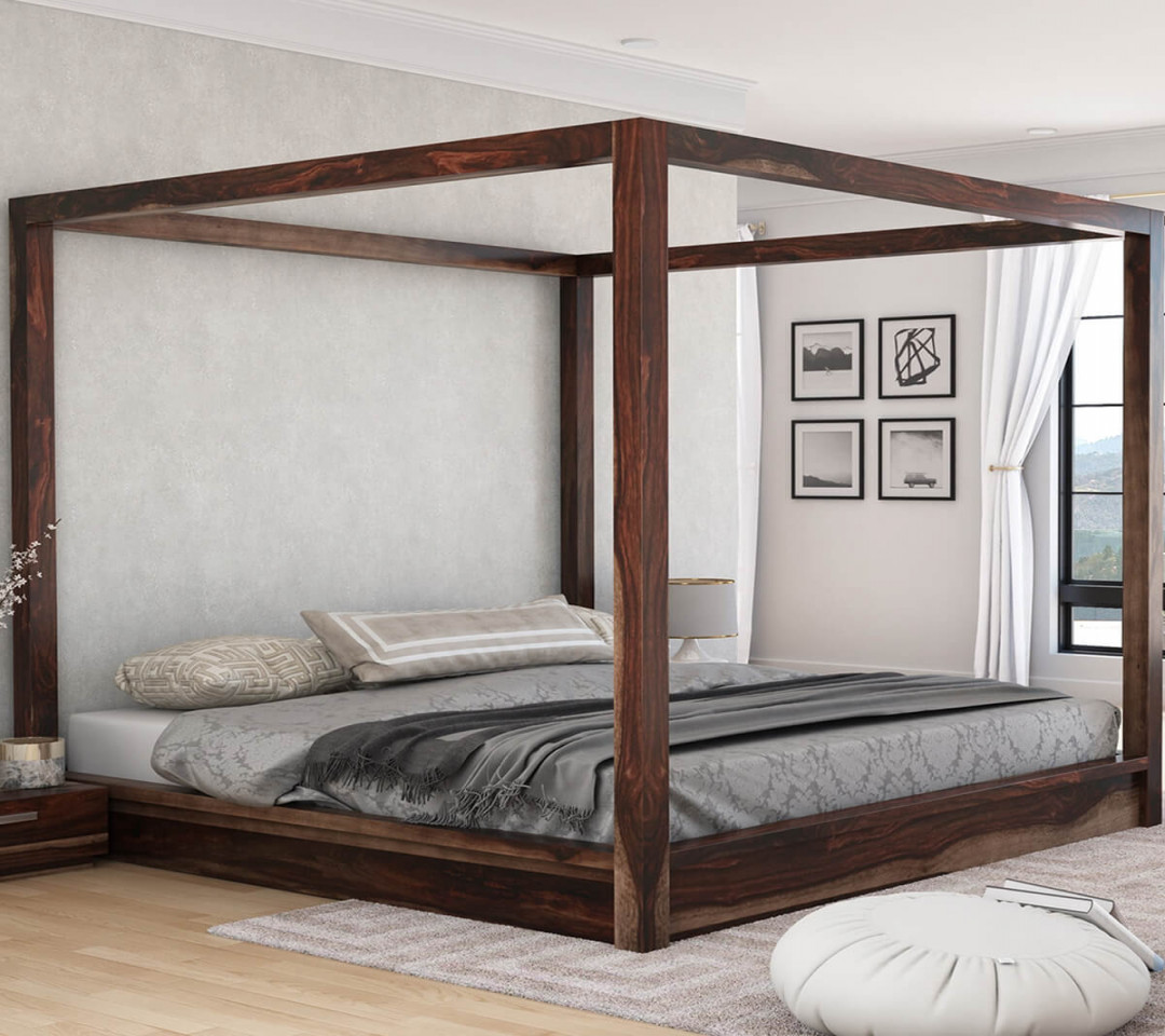 Hampshire Rustic Solid Wood Canopy Bed