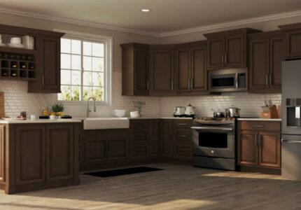 Hampton Base Kitchen Cabinets in Cognac - Kitchen - The Home Depot