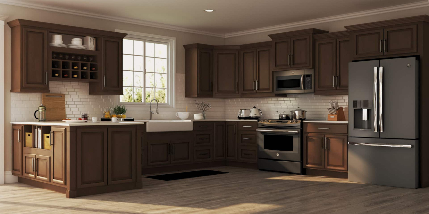 Hampton Base Kitchen Cabinets in Cognac - Kitchen - The Home Depot