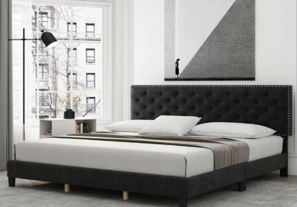 Homfa King Size Bed with Headboard, Modern  Ubuy Germany