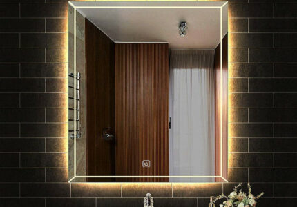 Horizontal/Vertical LED Bathroom Mirror with Polished Edge and Frameless  Vanity Mirror Wall Mounted White Warm Light