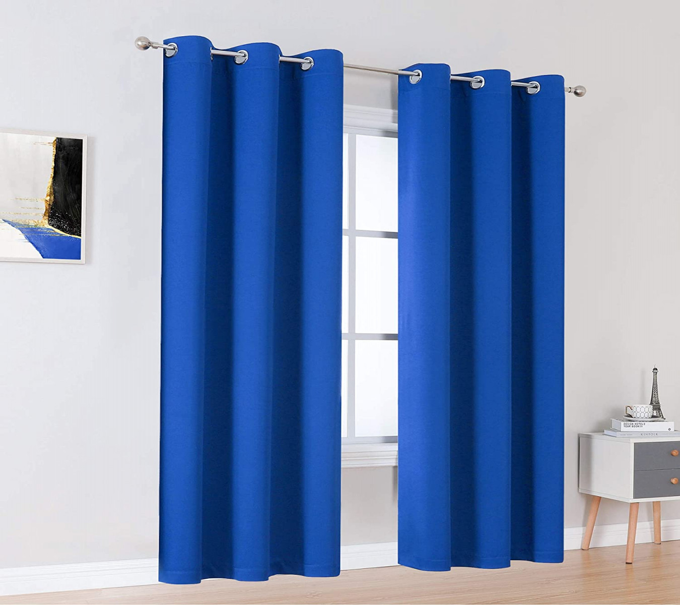 Inch Royal Blue Curtains for Living Room Solid Energy Efficient Room  Darkening Bedroom Curtains Thermal Insulated Grommet  x  Inch,  Panels