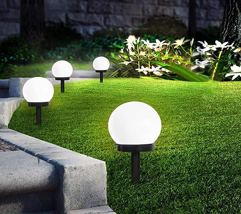 INCX Luces solares para exteriores, paquete de  luces LED de jardín  alimentadas por globo solar, impermeable, para patio, pasarelas, paisaje,  camino