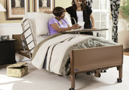 Invacare Homecare Bed  Semi-Electric Hospital Bed for Home Use Brown " x  " x .