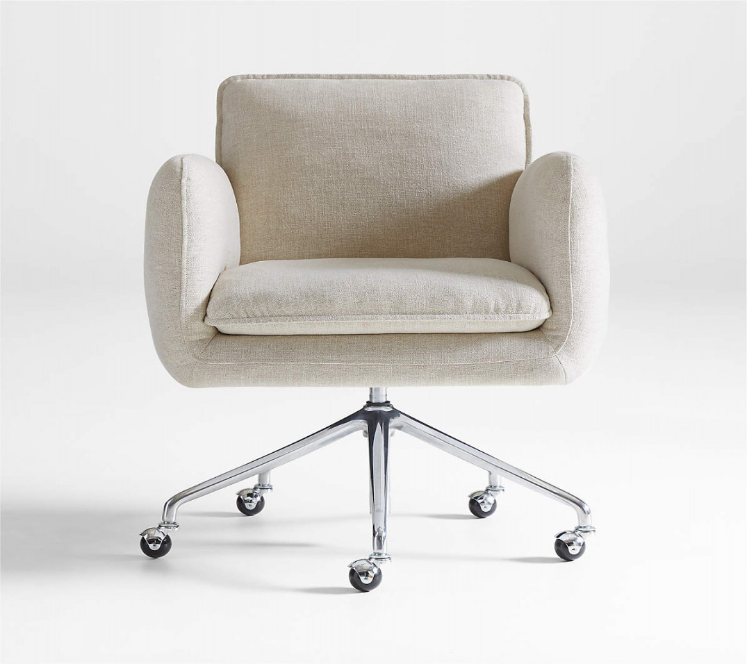 Jens Plush Ivory Office Chair + Reviews  Crate & Barrel
