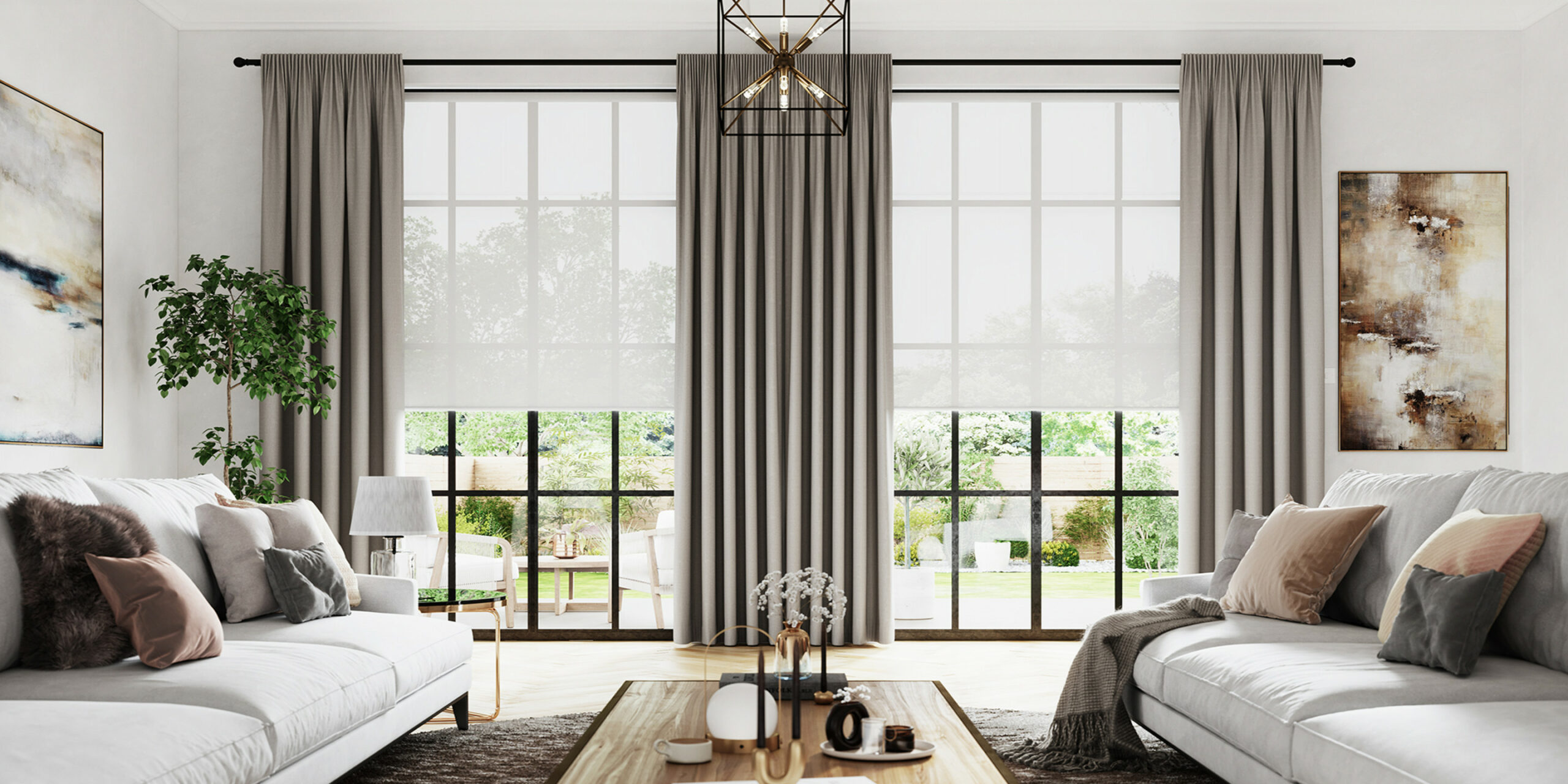Large window curtain ideas:  elegant drapery styles