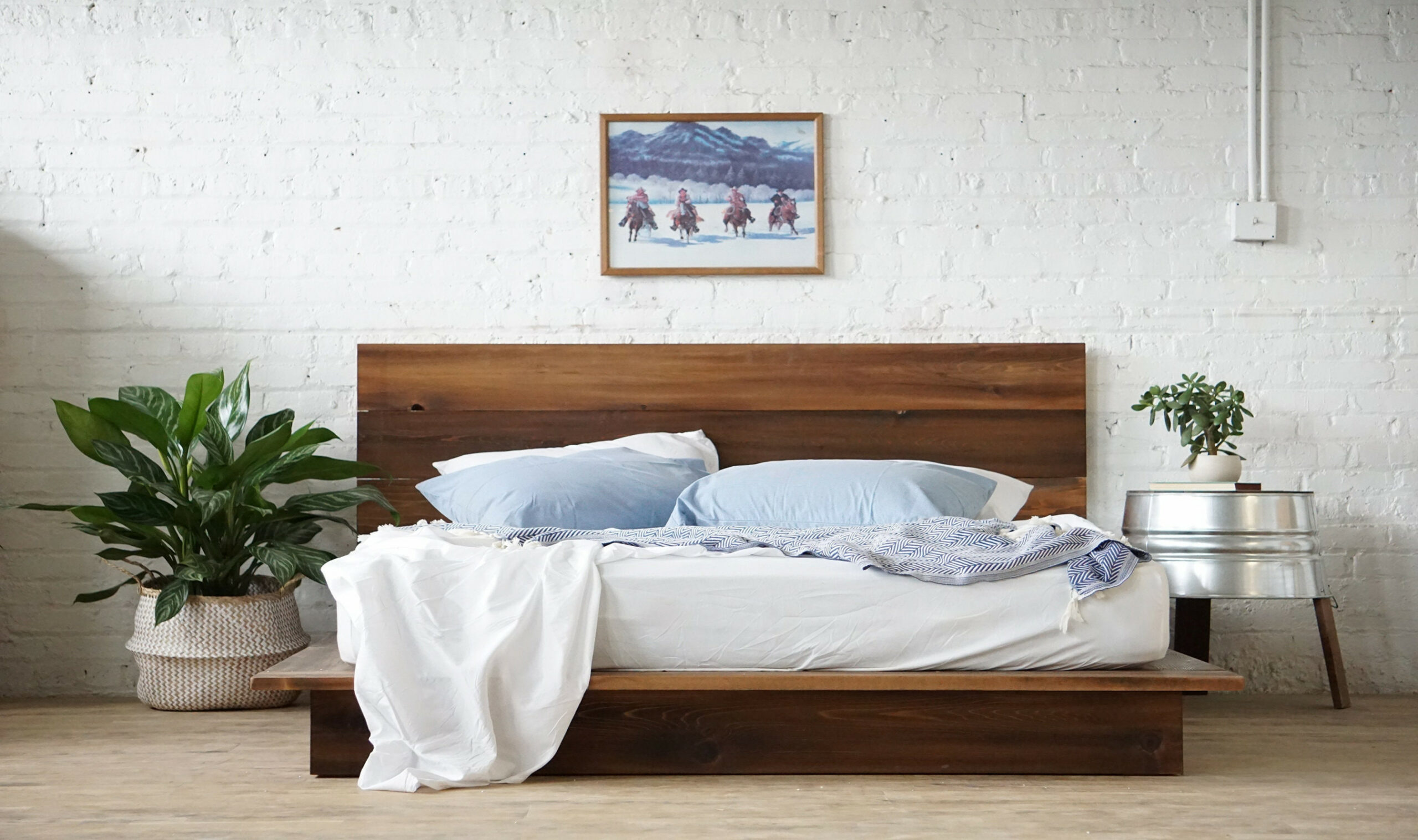 Low Pro Bed Rustic Modern Platform Bed Frame & Headboard - Etsy