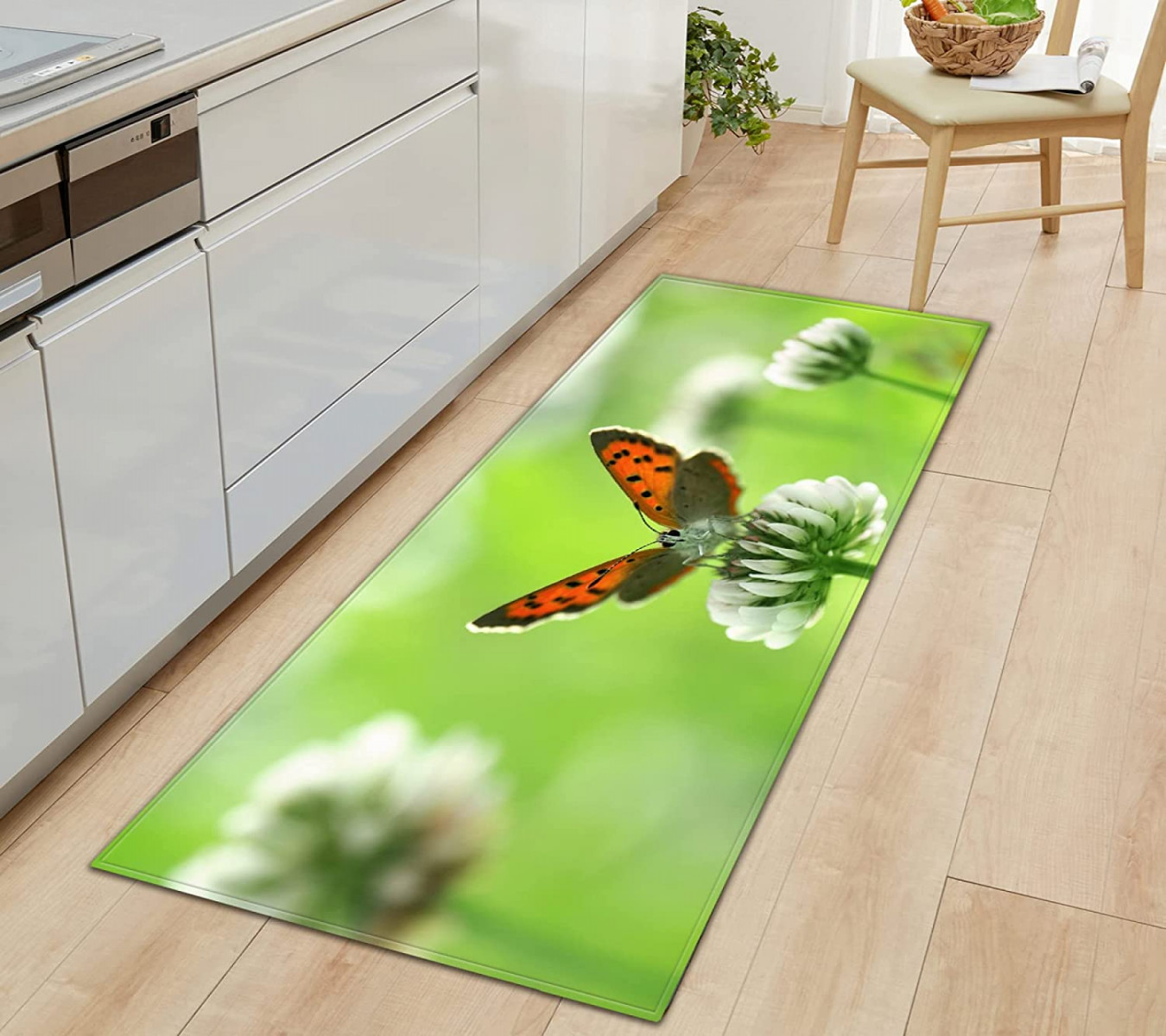 LYFDN Kitchen Runner Non-Slip Kitchen Mat Butterfly Series Kitchen